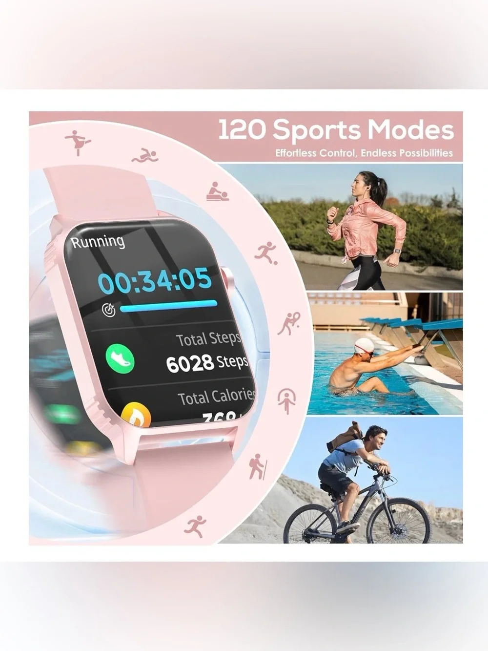 Smart Watch for Women- Pink